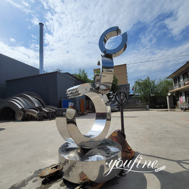 polished stainless steel water fountain for lawn decor