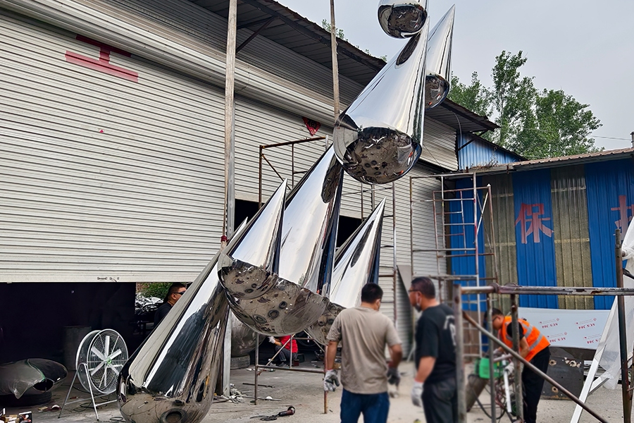 the advantage of youfine produce the public art stainless steel large outdoor sculpture for sale