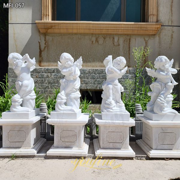 Hand-Carved-White-Marble-Cherub-Statue-for-Garden-Decor