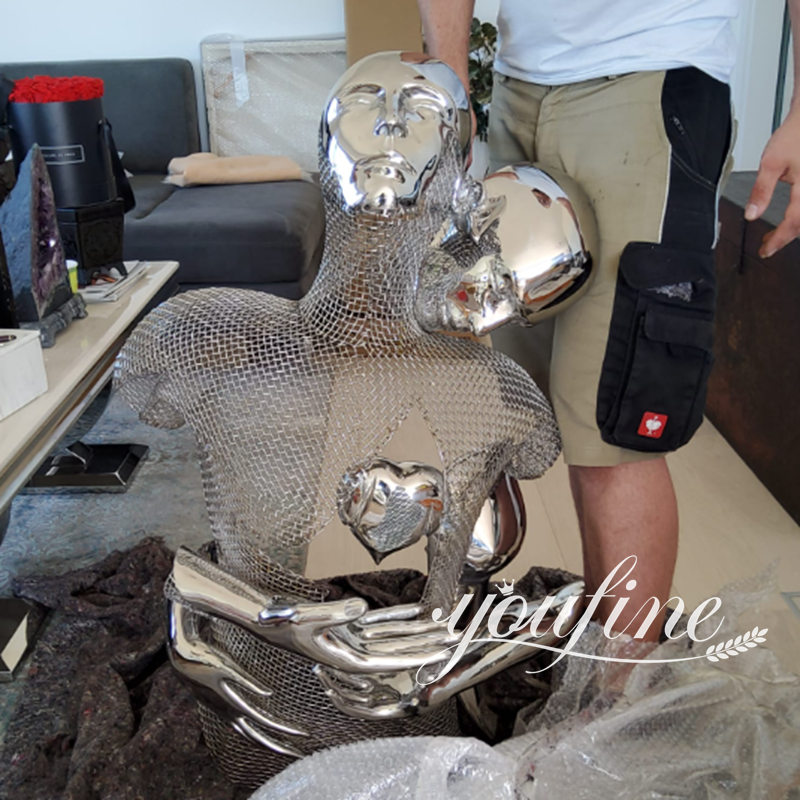 Abstract Love Design Stainless Steel Man Body Sculpture Feedback from Germany Sculpture
