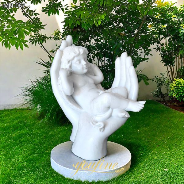 Chubby Marble Sleeping Baby Angel Statue