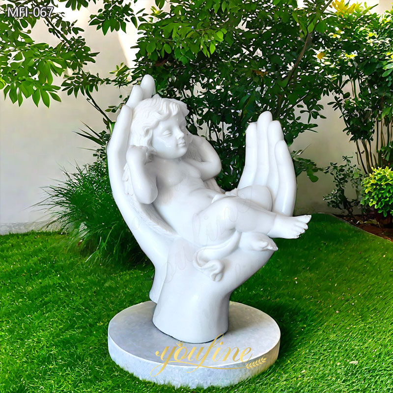Chubby Marble Sleeping Baby Angel Statue