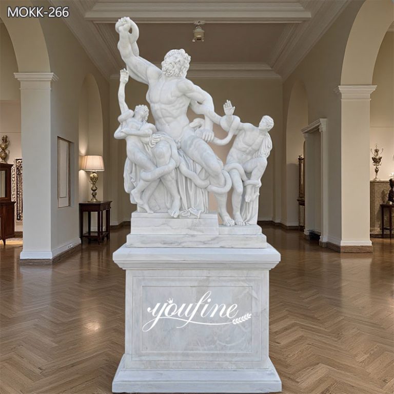 Famous Greek Marble Laocoon and His Sons Sculpture