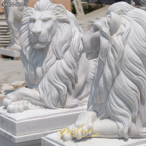 Life-Size-Stone-Lions-in-Front-of-House-for-Sale-1