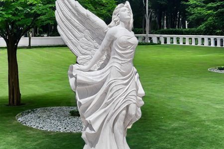 Life Size Marble Flying Angel Statue Square Decoration MOKK-293