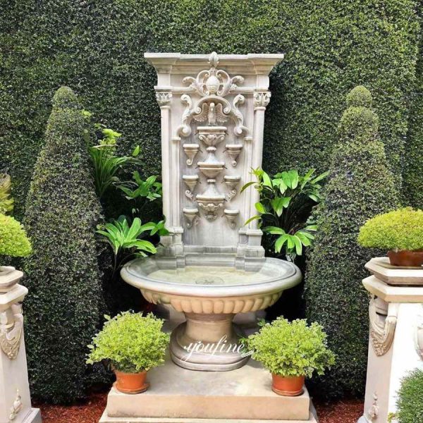 Marble Outdoor Feature Wall with Floral art