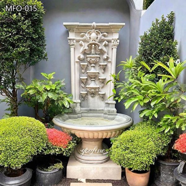 Outdoor Water Feature Wall with Floral art