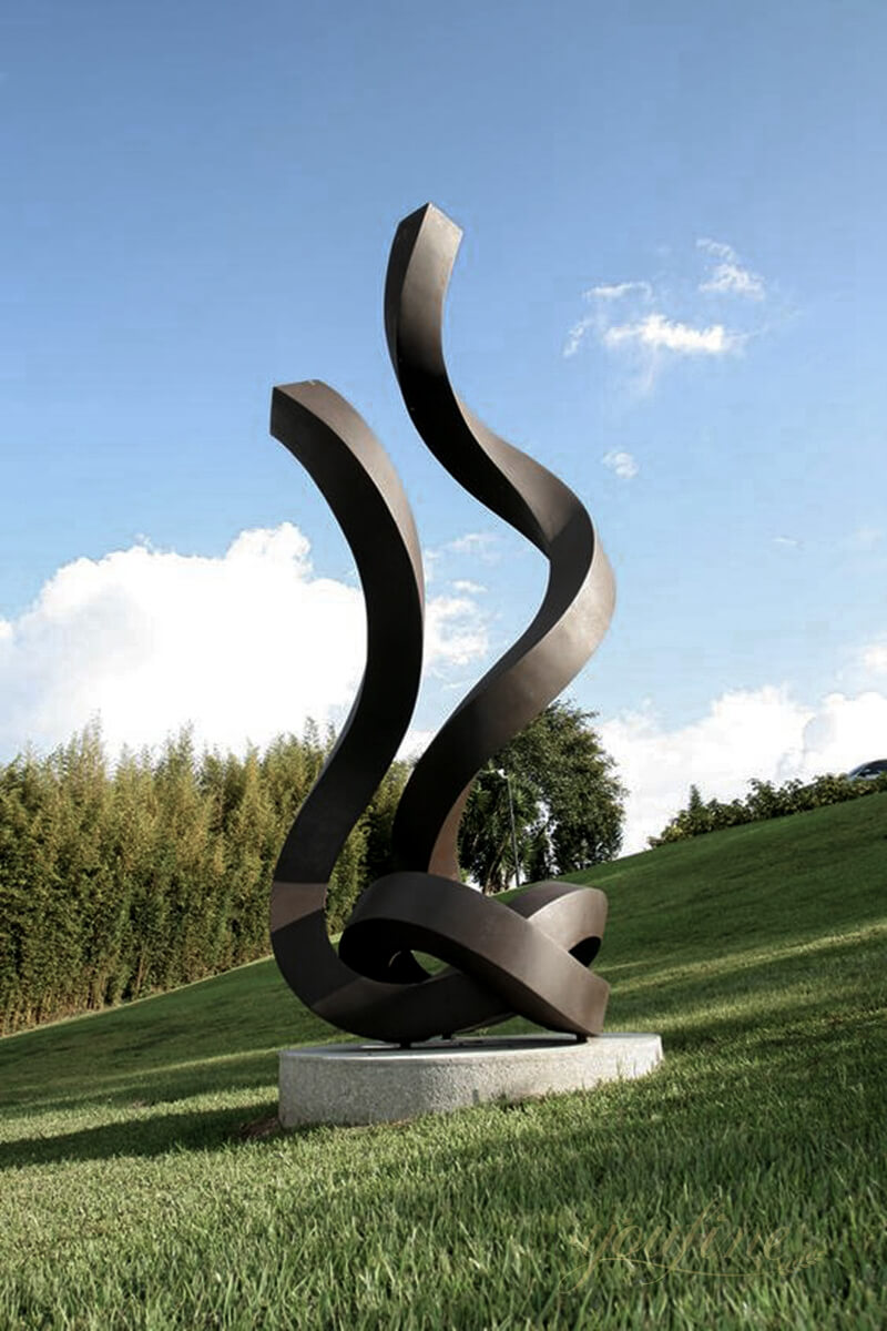 Stainless Steel Abstract Black Sculpture 