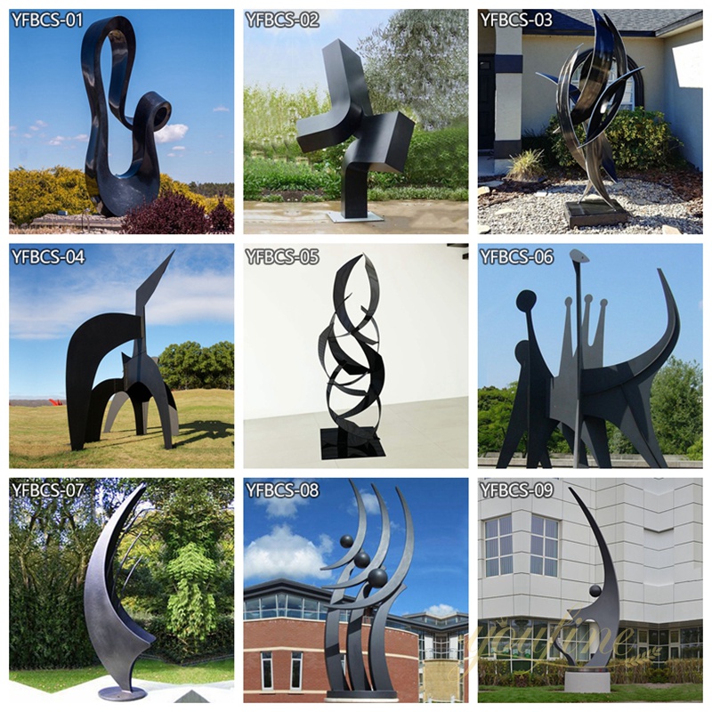 Stainless Steel Abstract Black Sculpture