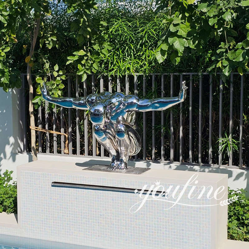 Stainless Steel Diving Man Sculpture Feedback from UAE Clients