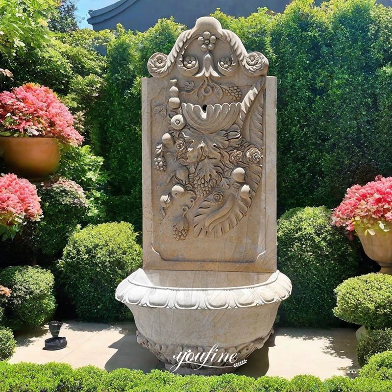 Stone Fountain with Fruit Relief