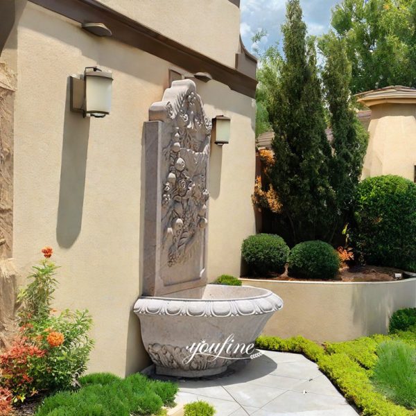 Wall Stone Fountain with Fruit Relief