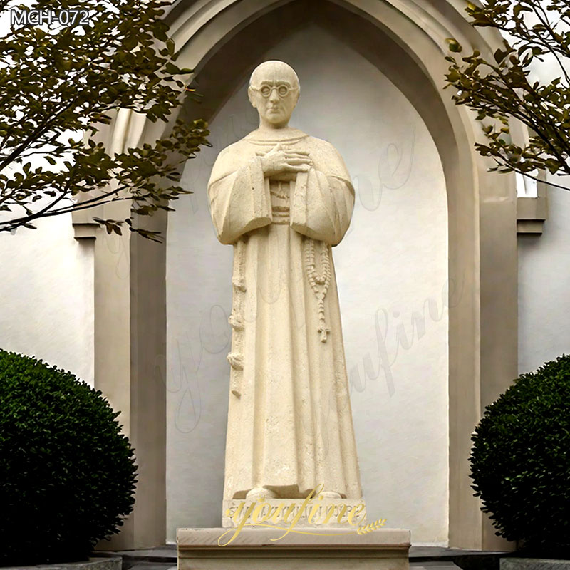 beige-Marble-Saint-Maximilian-Kolbe-Statue