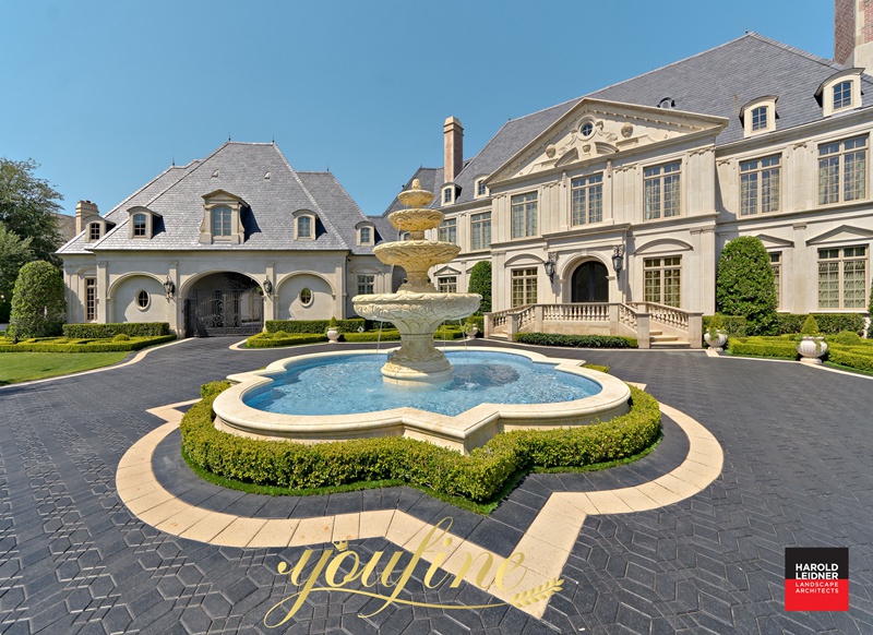 circular driveway water fountain 1