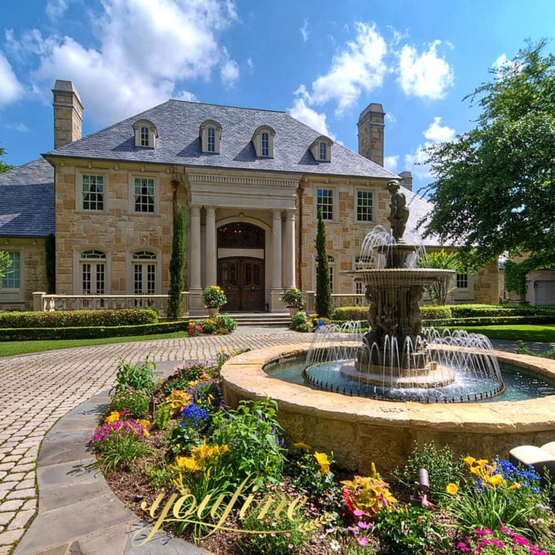 circular driveway water fountain 2