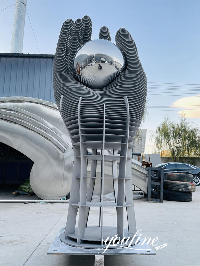 completed stainless steel sculpture at YouFine Factory