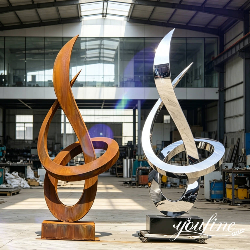 corten steel growth Vs stainless steel growth sculpture