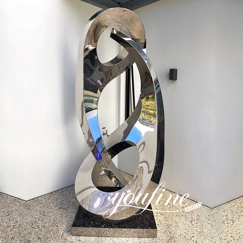 modern stainless steel abstract sculpture