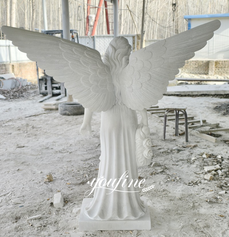 outdoor Angel Statue with Bouquet