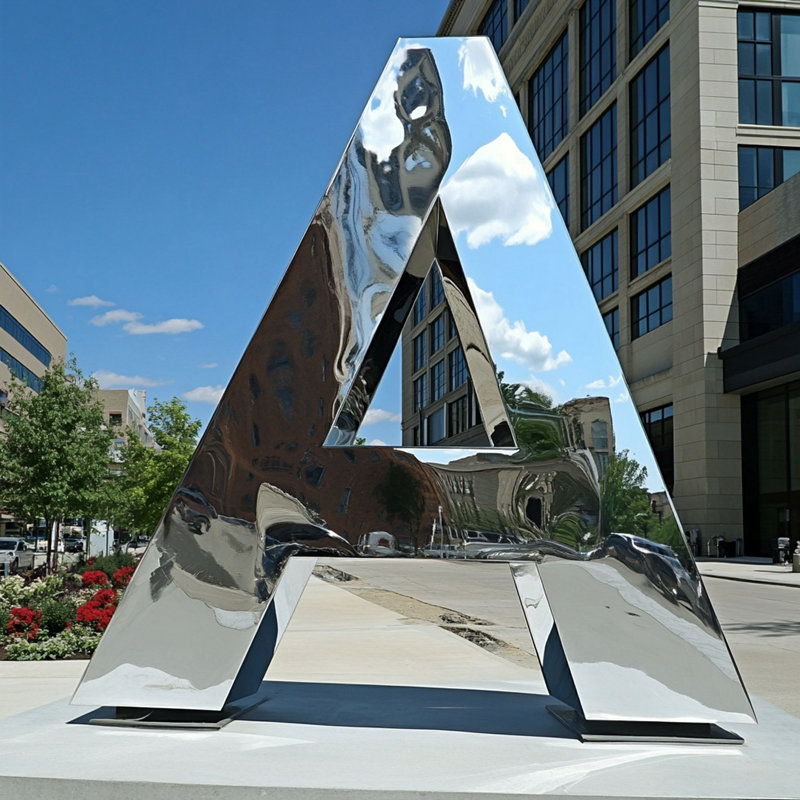 outdoor decorative stainless steel alphabet sculpture