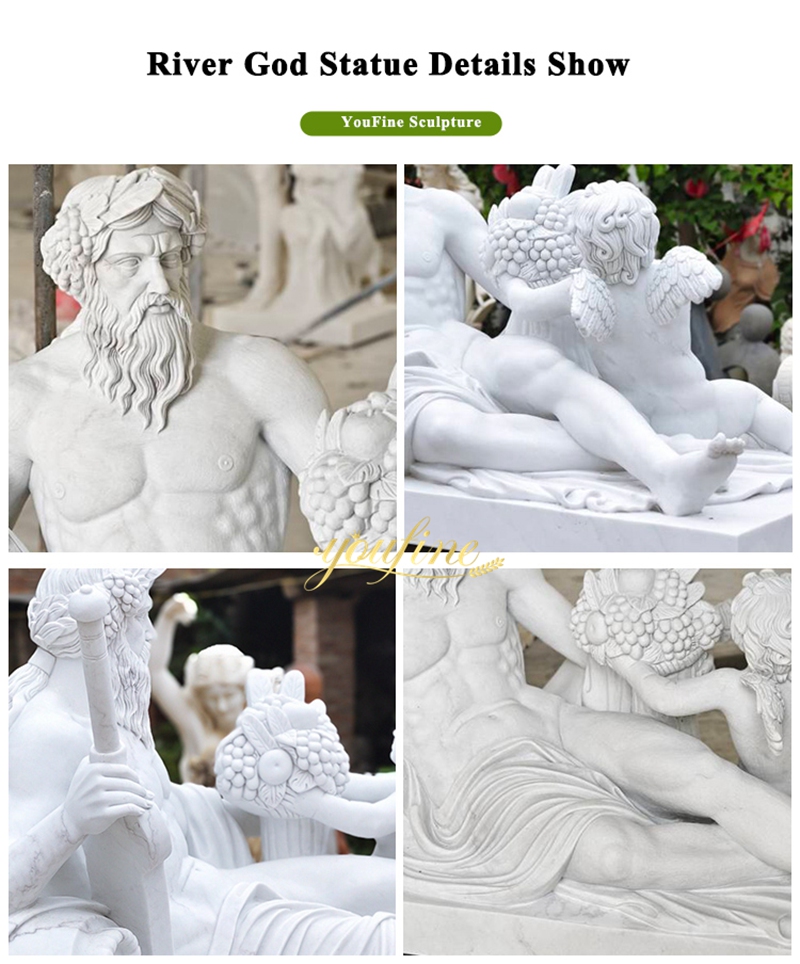 river god statue carving details