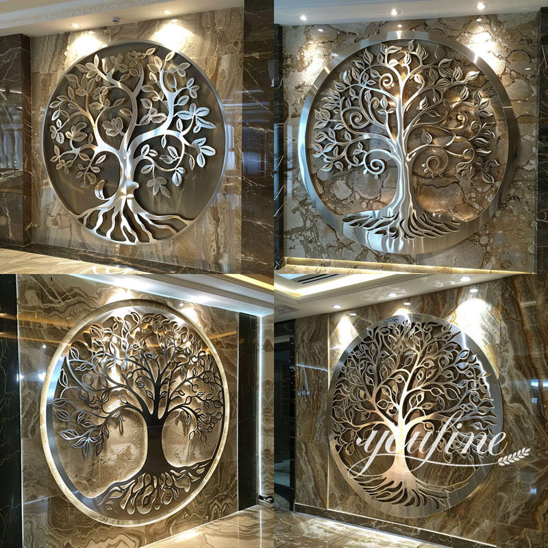 outdoor wall decorative stainless steel sculpture