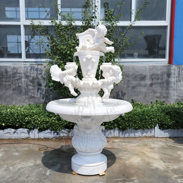 white Cherub wall Fountain