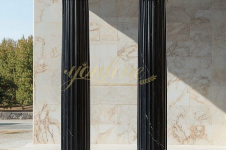 Antique Natural Black Marble Column for Front Porch