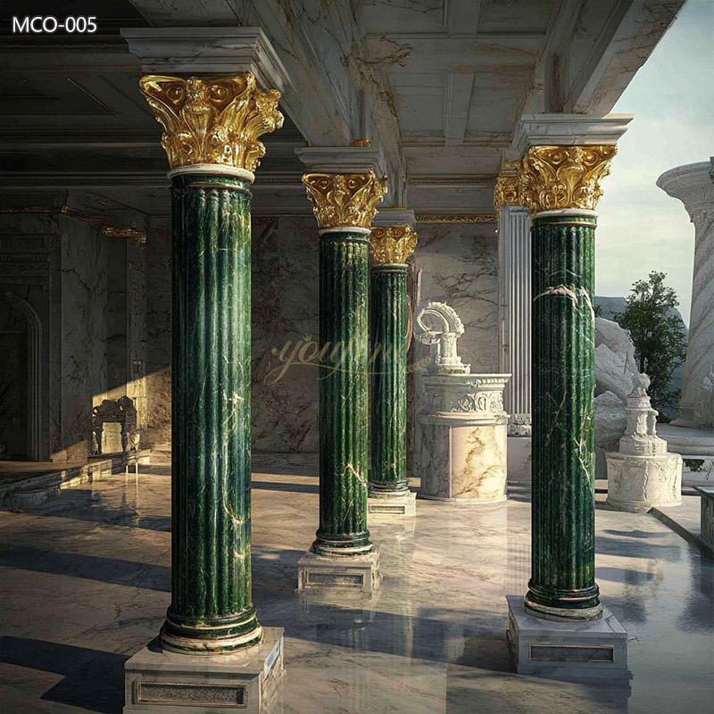 Luxurious Corinthian Green Marble Columns