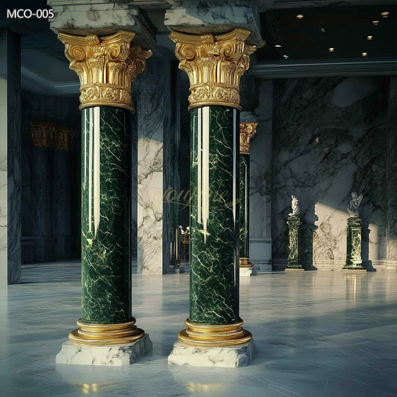 Luxurious Corinthian Green Marble Columns