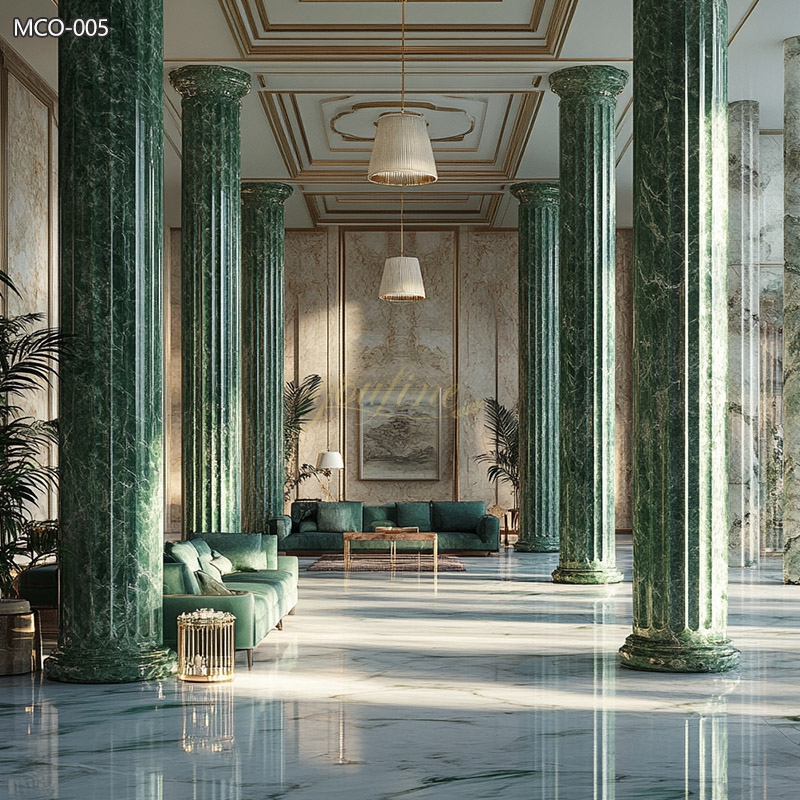 Luxurious Corinthian Green Marble Columns