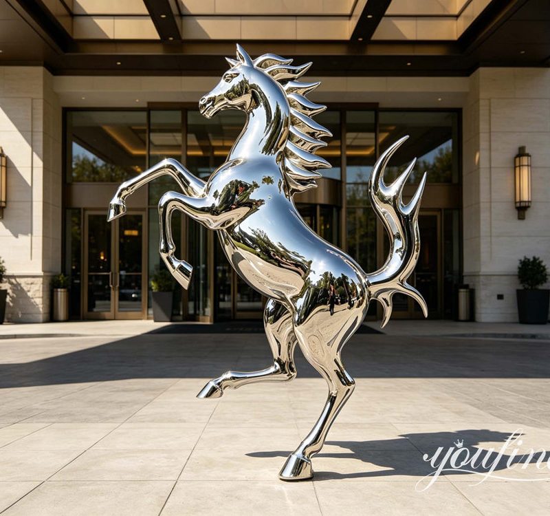 Metal Ferrari Prancing Horse Sculpture CSS-778
