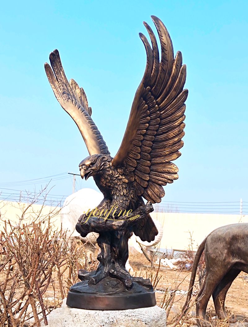 Wildlife Large Bronze Falcon Statue