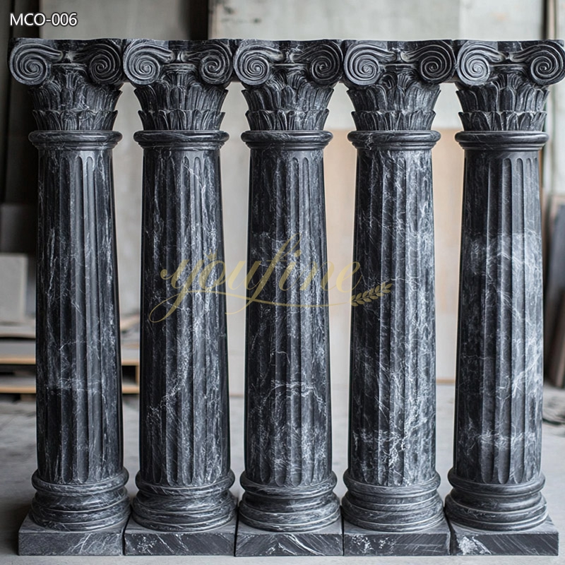 black marble column