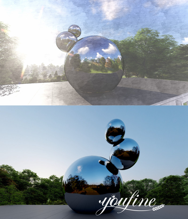 custom large stainless steel sphere sculpture