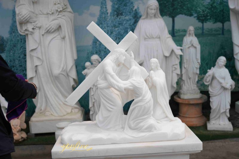 marble jesus on the cross statue for sale