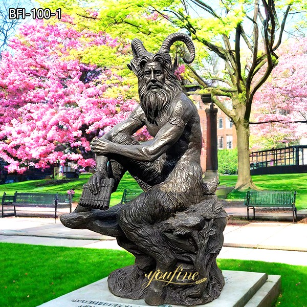 Bronze god pan statue