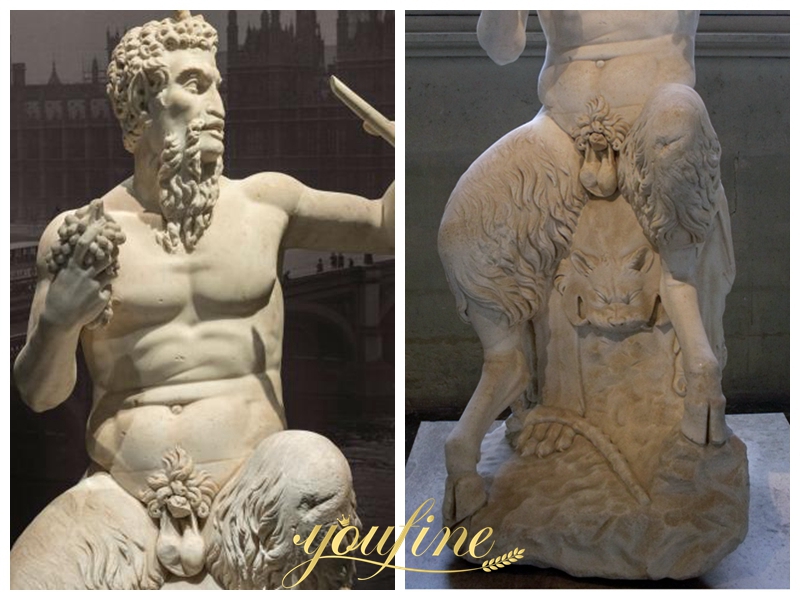 Greek God Pan statue details