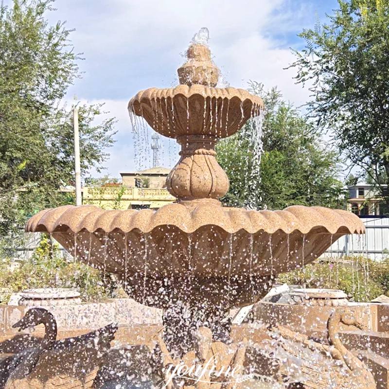 Large garden Granite Swan Fountain