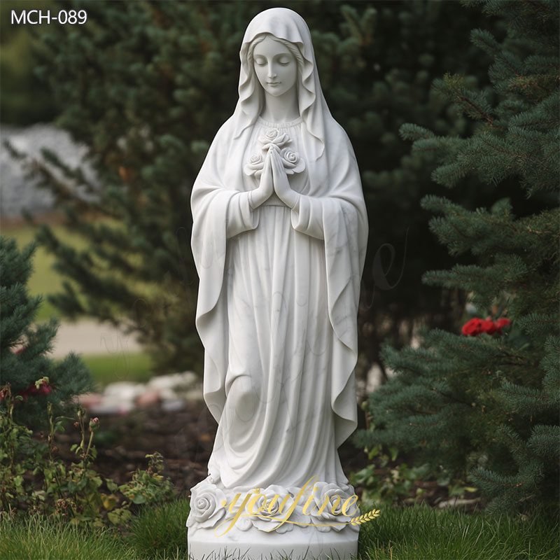 Life-Size Marble Rosa Mystica Statue