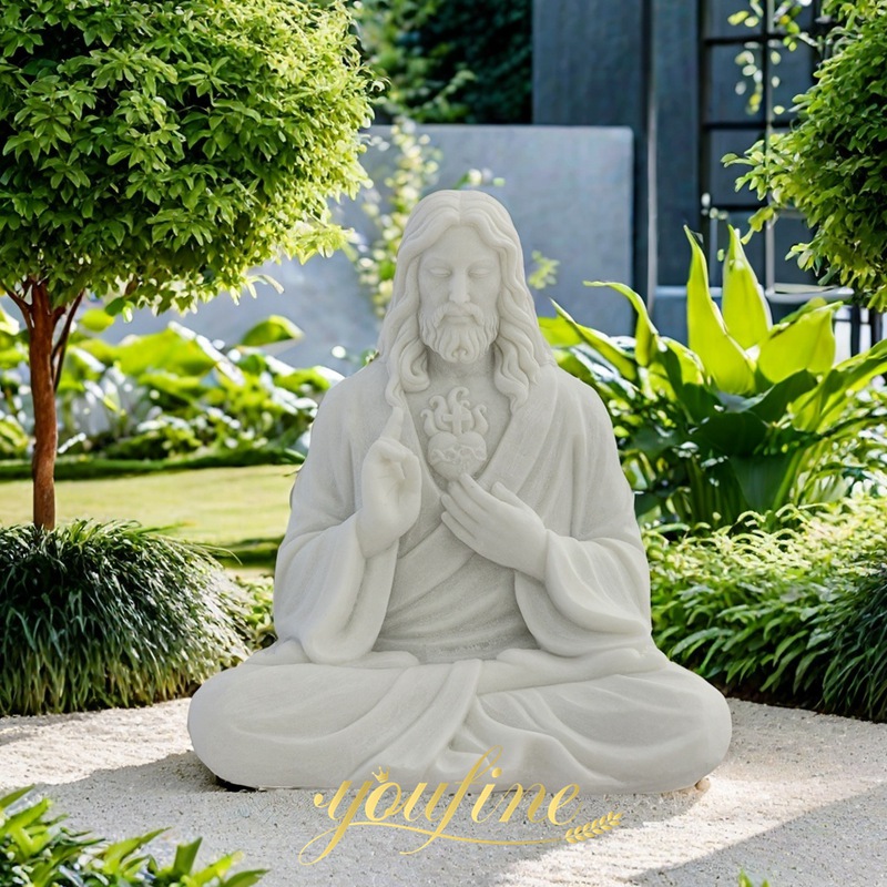 Life Size marble Meditating Jesus Statue