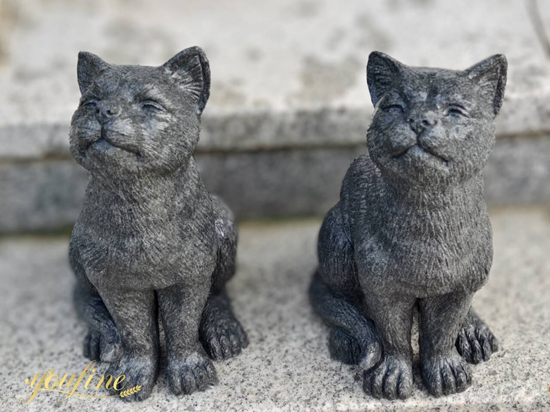 Marble Cat Sculpture for Garden