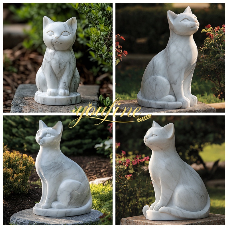 Marble Cat Sculptures