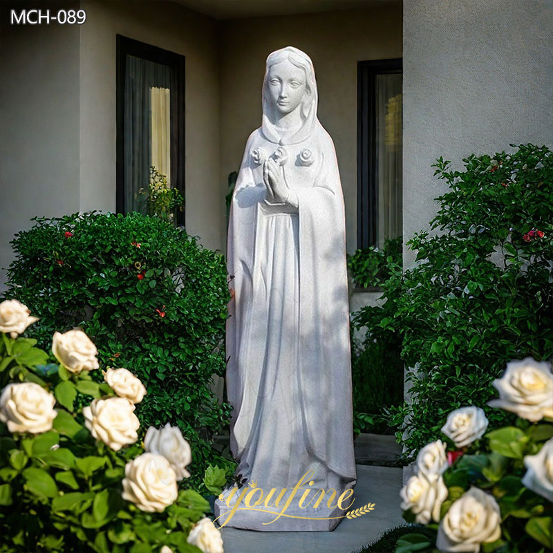 Marble Maria Rosa Mystica Statue