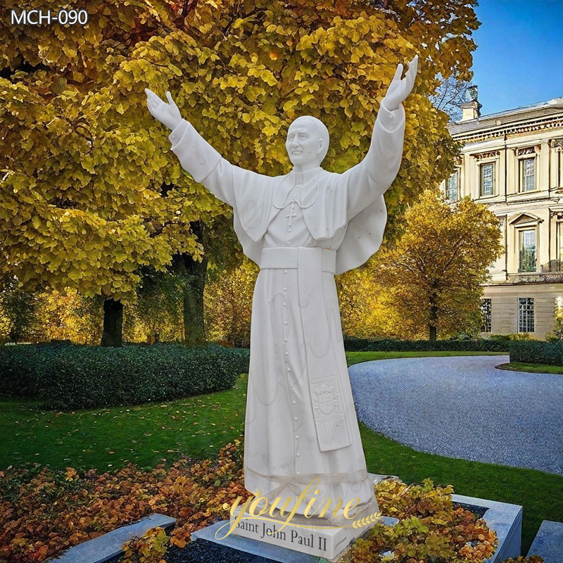Marble Saint John Paul II Statue for Outdoor