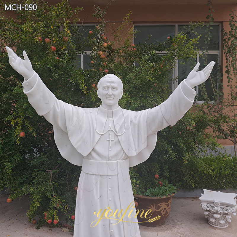 Marble Saint pop John Paul II Statue for Outdoor