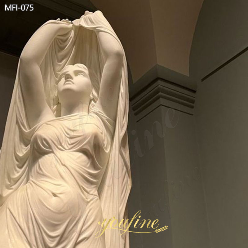 Marble Undine Rising from the Waters Statue Replica details