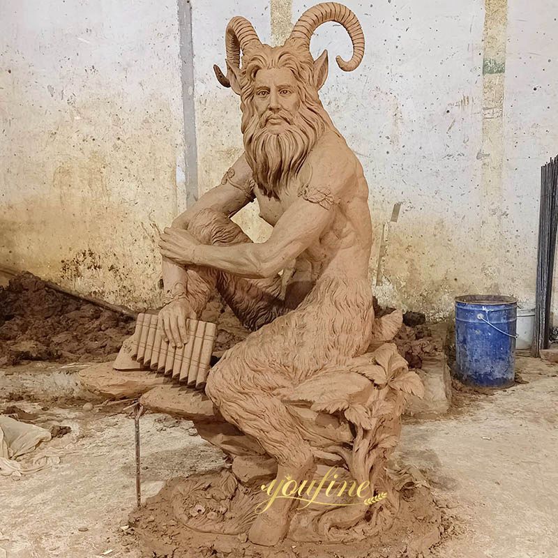 bronze Pan Statue clay model
