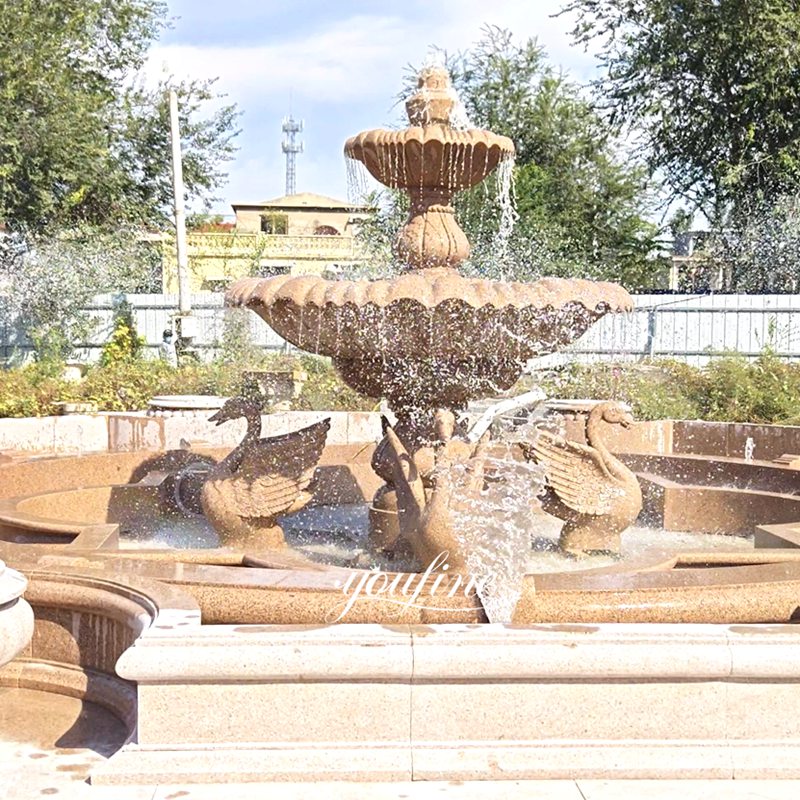 garden Large Granite Swan Fountain