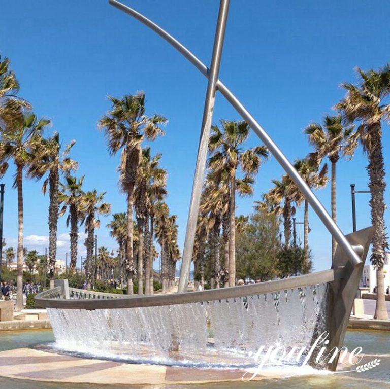 Contemporary Stainless Steel Water Boat Fountain CSS-154